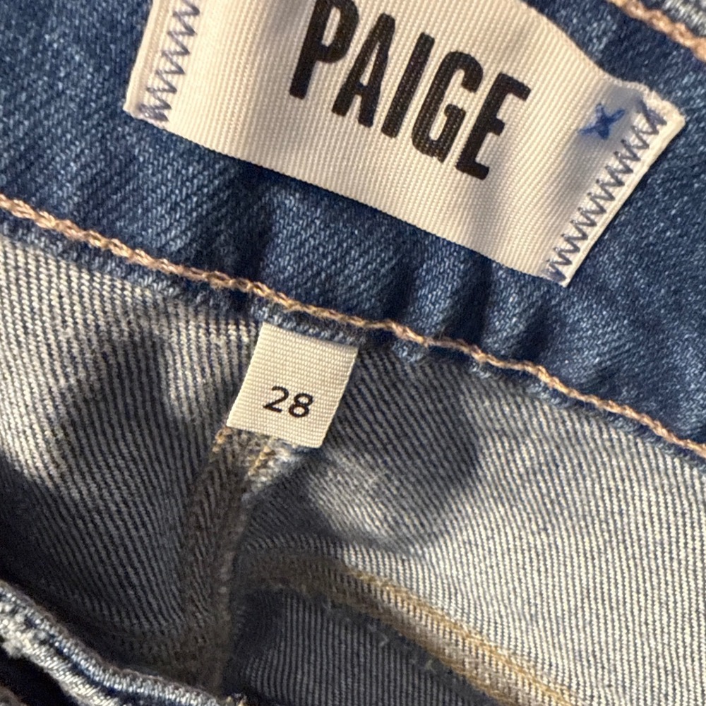 Paige Sasha Wide Leg Cuff Jeans Nadira Medium Wash High Rise 28 - Picture 5 of 8